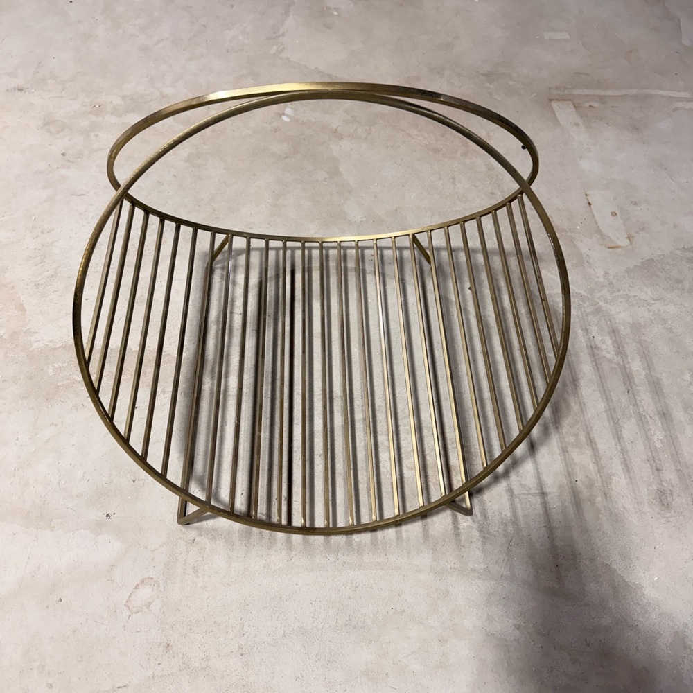 CB2 Gold Fireplace Wood Log Holder